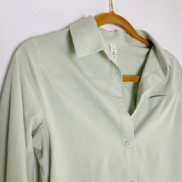 Lululemon Full Day Ahead Shirt Springtime/Mint Size 4 Button Down - Picture 5 of 14
